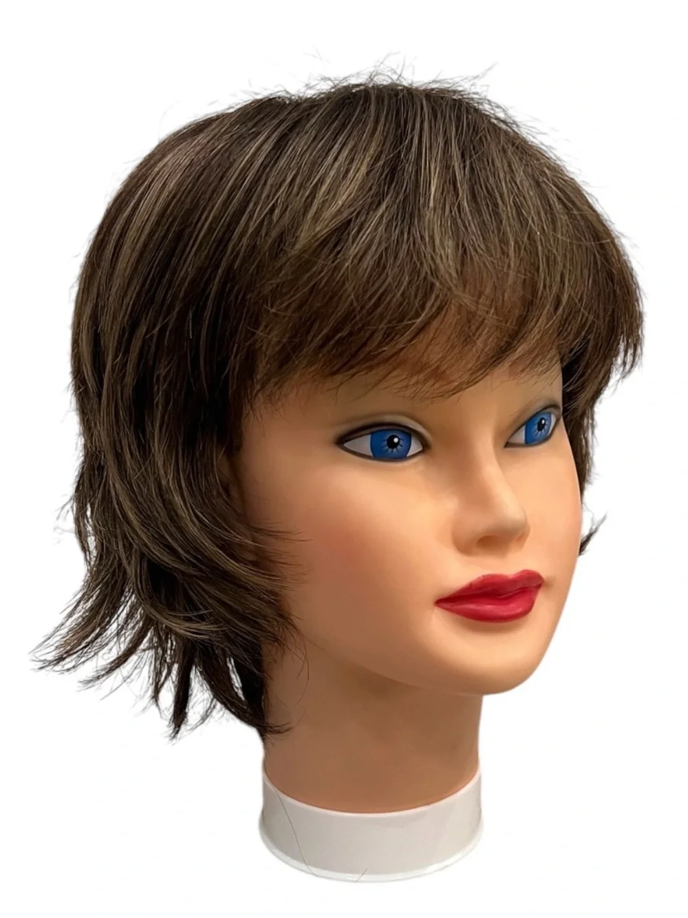 Dark Brown to Highlight Mix Short Layered Wig